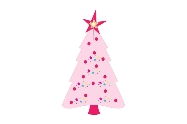 vector Christmas tree with fir branches isolated on white background