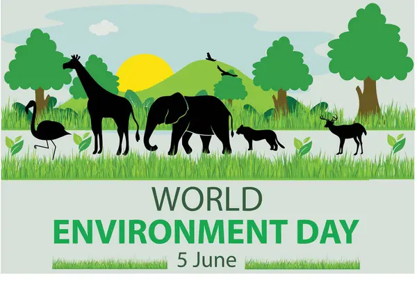 Dünya Çevre Günü Kutlaması. 5 Haziran 'daki Dünya Çevre Günü münasebetiyle, bu resim gezegenimizi korumak ve korumak için küresel çabaları vurguluyor..