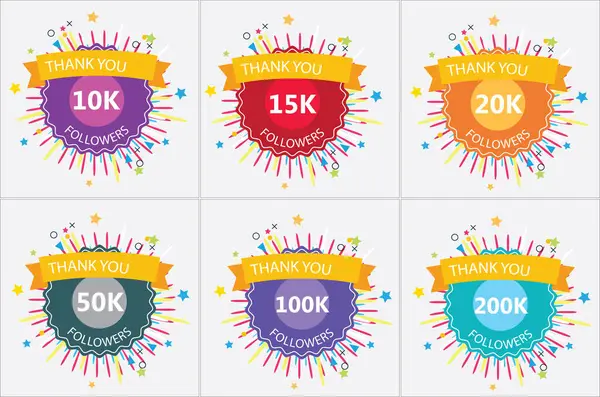 Muhteşem takipçilerimiz sayesinde her mil taşını tüm kalbimizle kutluyoruz! Başardığımız her kilometre taşı için müritlerimize en derin şükranlarımızı sunarken bize katılın. Vektör dosyası Sanatı.