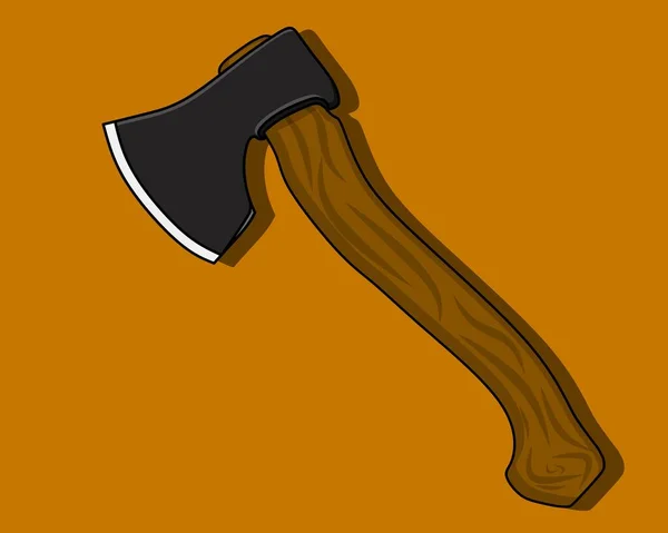 木柄斧头 孤立在褐色背景上 — 图库矢量图片