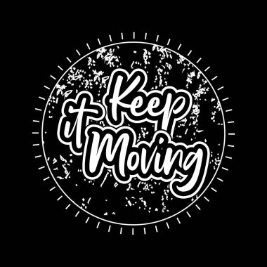 Motivasyonel ve ilham verici harf dairesi tipografisi üzerinde grunge etkisi olan siyah arkaplan üzerinde t-shirt tasarımı 