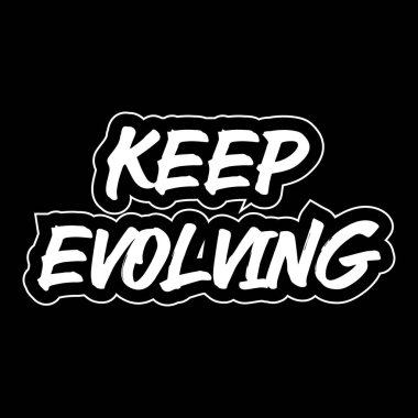 Motivasyonel ve ilham verici harfler geliştirmeye devam et. Siyah arkaplan üzerine tipografi tişörtü tasarımı. 