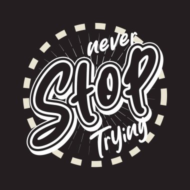 Motivasyonel ve ilham verici alıntılar metin efekti tipografisi koyu t-shirt tasarımı