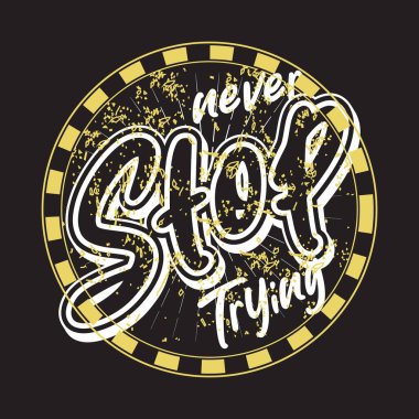 Motivasyonel ve ilham verici alıntılar metin efekti tipografisi koyu t-shirt tasarımı