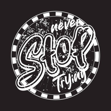 Motivasyonel ve ilham verici alıntılar metin efekti tipografisi koyu t-shirt tasarımı