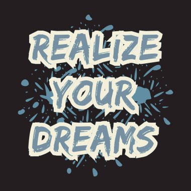 Motivasyonel ve ilham verici alıntılar metin efekti tipografisi koyu t-shirt tasarımı