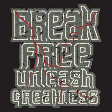 Motivasyonel ve ilham verici alıntılar metin efekti tipografisi koyu t-shirt tasarımı