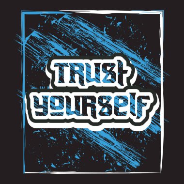 Motivasyonel ve ilham verici alıntılar metin efekti tipografisi koyu t-shirt tasarımı