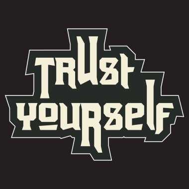 Motivasyonel ve ilham verici alıntılar metin efekti tipografisi koyu t-shirt tasarımı