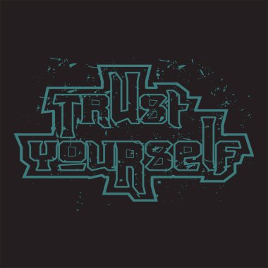 Motivasyonel ve ilham verici alıntılar metin efekti tipografisi koyu t-shirt tasarımı