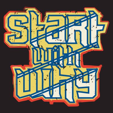 Motivasyonel ve ilham verici alıntılar metin efekti tipografisi koyu t-shirt tasarımı