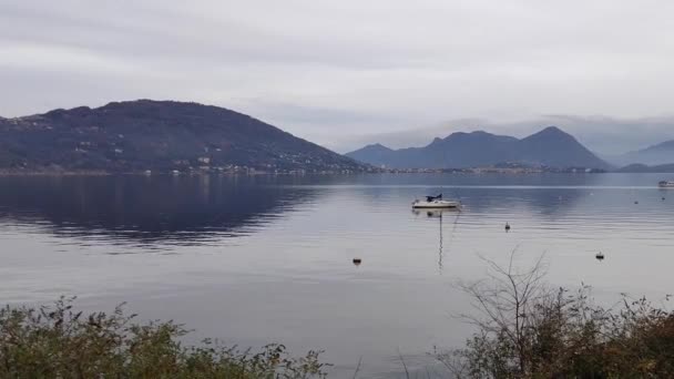 Vista Espetacular Lado Lago Vila Pallanza Lago Maggiore Itália Tempo — Vídeo de Stock