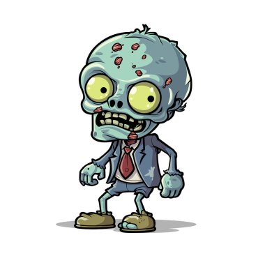 Ölümsüz eğlenceli Çizgi film Yaşayan Zombi Karakteri Çizimi, Ürkütücü, Cadılar Bayramı