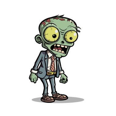 Ölümsüz eğlenceli Çizgi film Yaşayan Zombi Karakteri Çizimi, Ürkütücü, Cadılar Bayramı