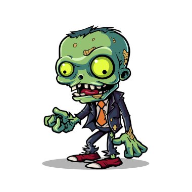 Ölümsüz eğlenceli Çizgi film Yaşayan Zombi Karakteri Çizimi, Ürkütücü, Cadılar Bayramı