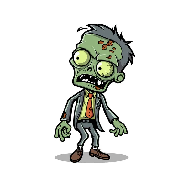 Undead Fun Desenhos Animados Animados Zombie Personagem Ilustração Assustador Halloween — Vetor de Stock