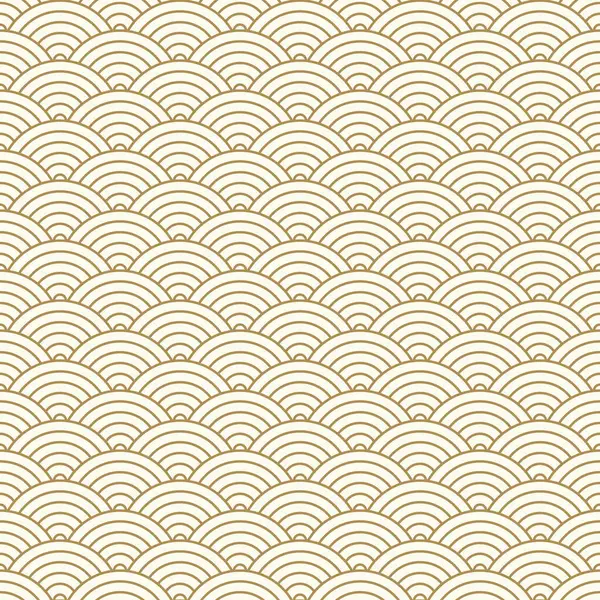 Nahtlose Muster Luxus Gold Japanische Welle — Stockvektor