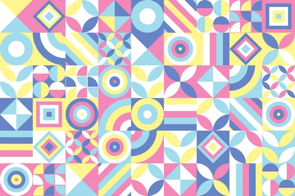 Pastel Fond Néo Géométrique Avec Des Formes Géométriques Colorées Motif — Image vectorielle