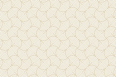 Kusursuz altın çember çizgisi ve yelpaze şekli, sanat deco tasarımı illüstrasyonu.