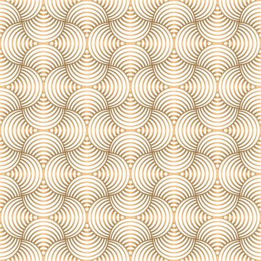 Kusursuz altın ve beyaz sanat deco daire çizgisi ve yelpaze şekli.