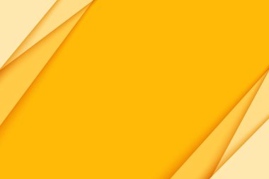 Fotokopi alanı, iniş sayfası, afiş, sunum, poster, kart şablonu 3d, orgami tarzı, vektör illüstrasyonlu sarı turuncu kağıt kesim tabakası.