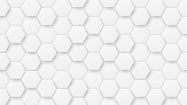 3D beyaz altıgen teknolojili, gölgeli. Kağıt sanatı biçimi dokusu arkaplan vektörü çizimi.