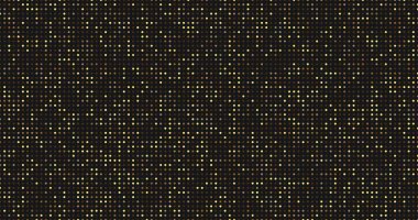 Siyah arka planda hareket eden hareketli altın noktalar deseni.