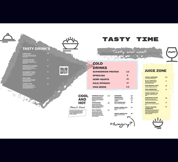 Restaurant cafe menu, template design.Single page food menu template.