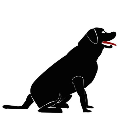 Siyah köpek hayvan vektörü çok sevimli ve sevimli.