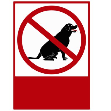 Yasak tabelası köpek getirmeyi yasaklıyor çünkü çevredeki ziyaretçileri tehlikeye atabilir.