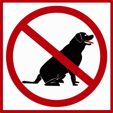 Köpeklerin içeri girmesine izin verilmediğine dair uyarı işareti