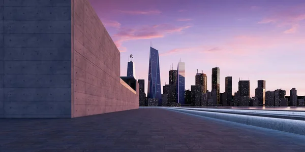 콘크리트 현대식 과아름다운 바닥의 Photoreal 렌더링 — 스톡 사진
