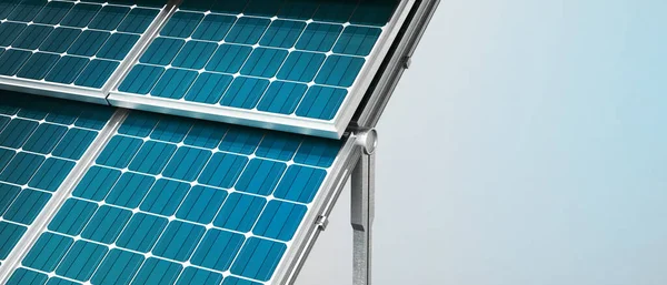 Zavřít Solární Panely Izolované Bílém Pozadí Čistá Zelená Alternativní Obnovitelná — Stock fotografie