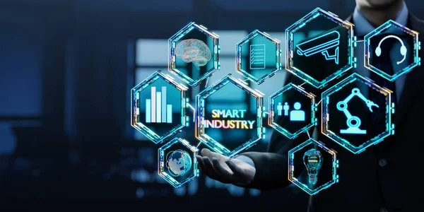 Industriingenjör Med Hjälp Smart Cloud Computing Begreppet Smart Industri Rendering — Stockfoto