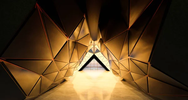 Design Forma Triangular Contemporânea Arquitetura Moderna Edifício Interior Com Elemento — Fotografia de Stock