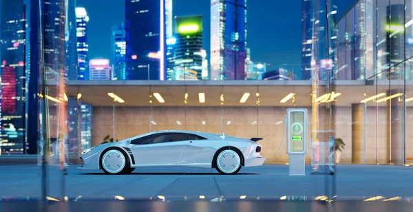 Brandless Electric Concept Car Mit Meinem Eigenen Kreativen Design Darstellung — Stockfoto