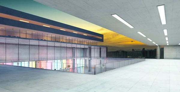 상업용 건물의 지붕에는 기능을 수있는 렌더링 — 스톡 사진