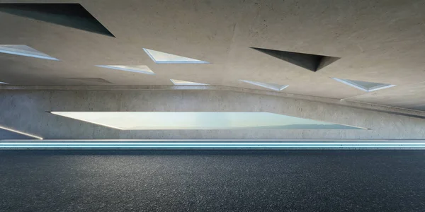 Пустая Аспахалтовая Дорога Архитектура Крыши Треугольным Элементом Подходит Использования Автомобильной — стоковое фото