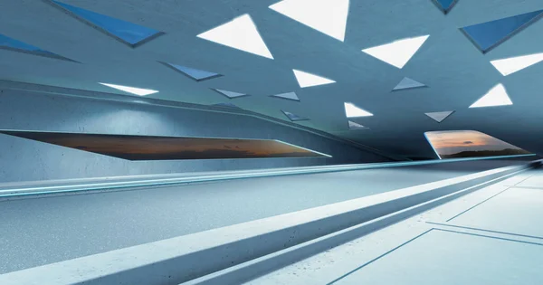 Carretera Asfalto Vacía Arquitectura Techo Con Diseño Elementos Triangulares Adecuado —  Fotos de Stock