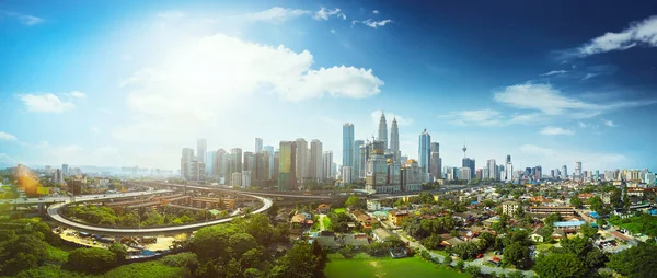 Vue Panoramique Sur Paysage Urbain Milieu Centre Ville Kuala Lumpur — Photo