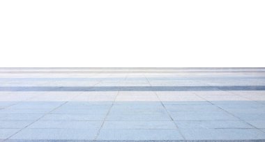 Boş tuğla zemin beyaz arkaplanda izole edildi