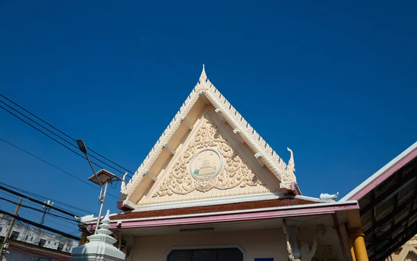 Temple designed roof at famous attraction Wat Arun in Bangkok, Yai District, Bangkok