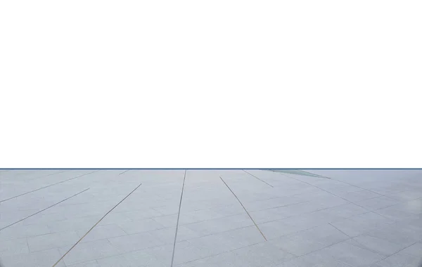 Пустой Цемент Кирпичный Пол Изолированы Белом Фоне — стоковое фото