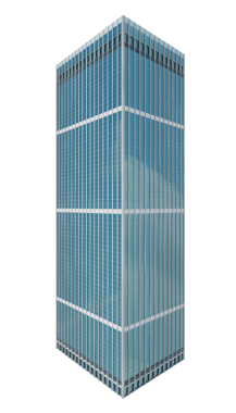 3D Modern gökdelen dimdik ayakta