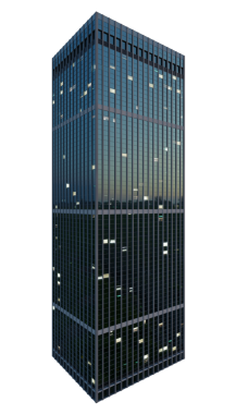 3D Modern gökdelen dimdik ayakta