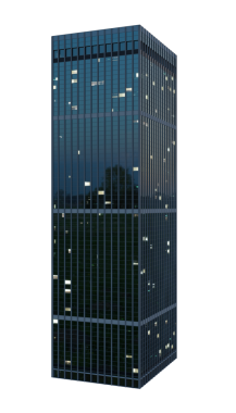 3D Modern gökdelen dimdik ayakta