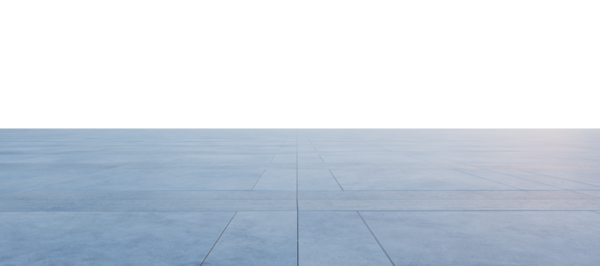 Beyaz arkaplanda boş beton zemin oluşturuluyor ve minimalist alan yaratılıyor