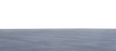 Beyaz arka planda geniş beton zemin, ürünleri sergilemek ya da kompozisyon yaratmak için ideal. 3d oluşturma