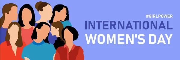 International Women's Day. Vector template with for card, poster, flyer and other users.