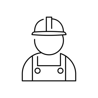 Engeneer or worker icon isolated. Industrial man symbol. Builder icon. EPS 10 and construction worker.
